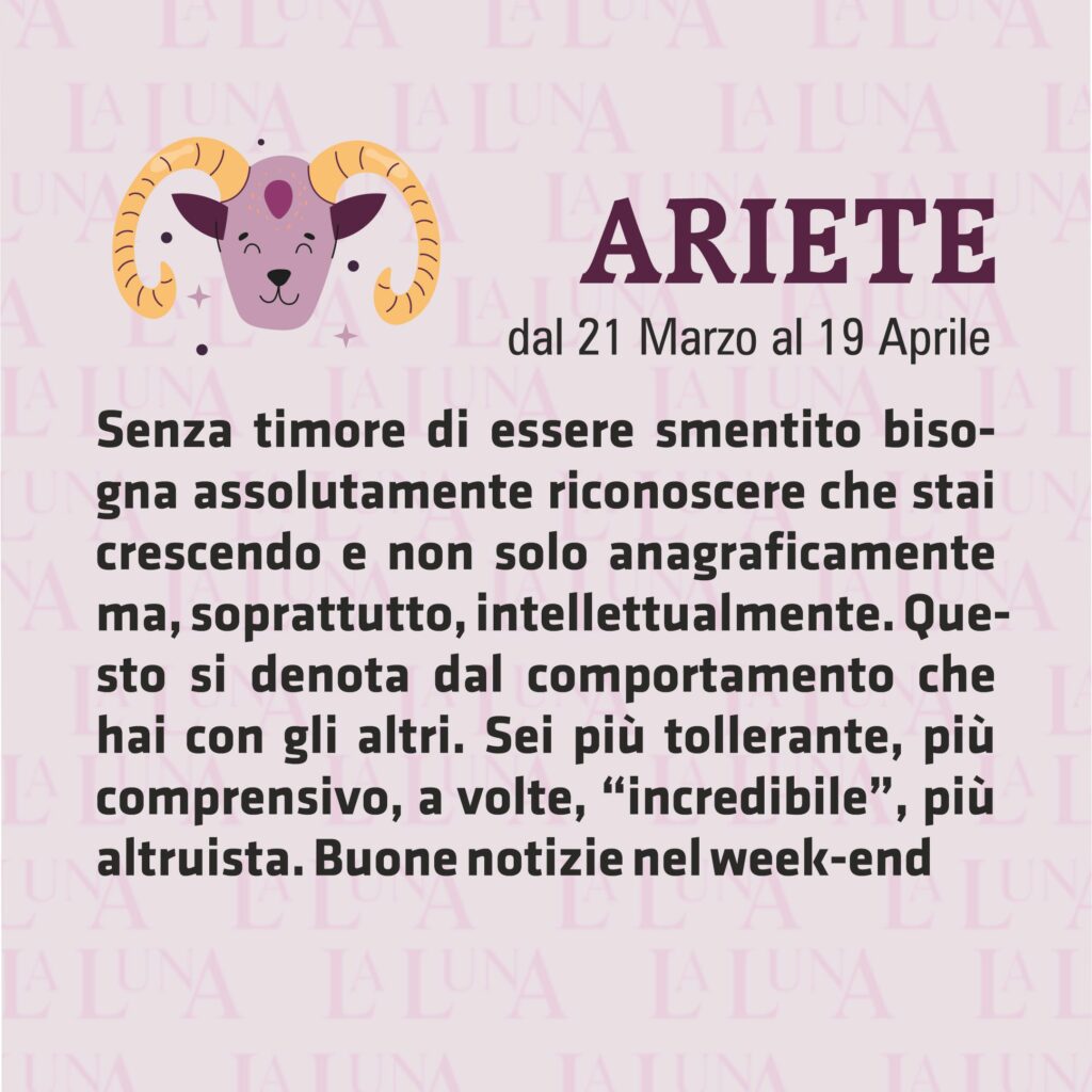 Oroscopo della della settimana dal 14/11 al 20/11 - Ariete 