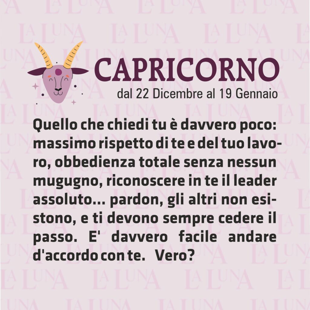 Oroscopo della della settimana dal 14/11 al 20/11 - Capricorno 