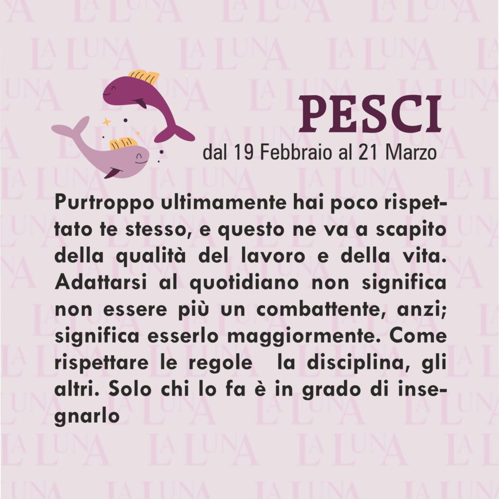 Oroscopo della della settimana dal 14/11 al 20/11 - Pesci 