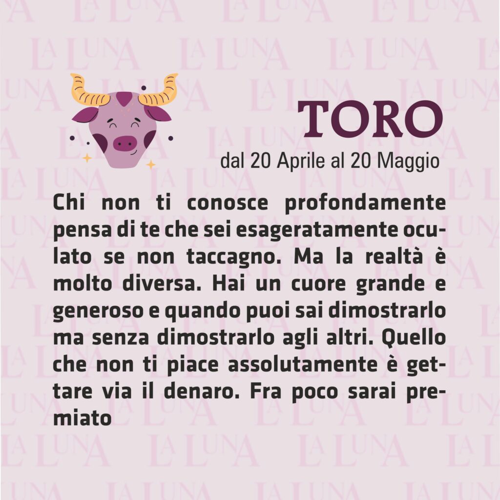 Oroscopo della della settimana dal 14/11 al 20/11 - Toro 