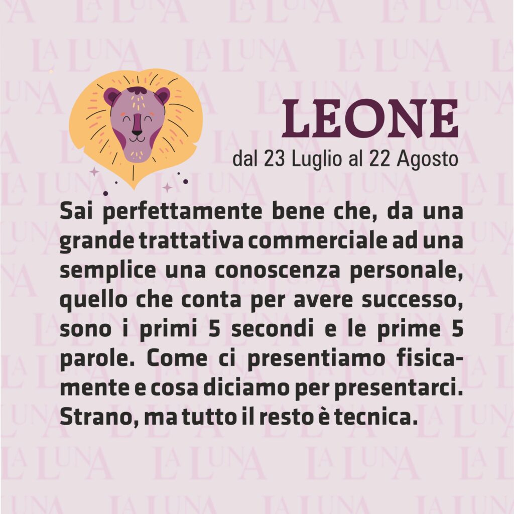 Oroscopo della della settimana dal 14/11 al 20/11 - leone 