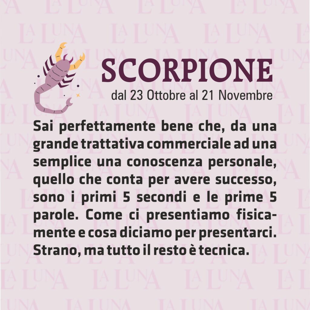 Oroscopo della della settimana dal 14/11 al 20/11 - Scorpione 