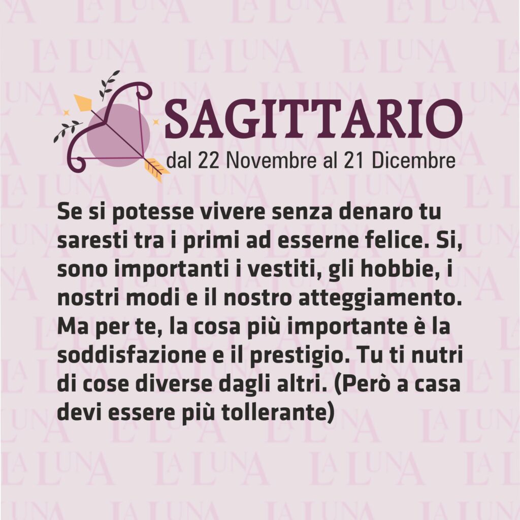 Oroscopo della della settimana dal 14/11 al 20/11 - Sagittario 