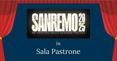 Sabato 15 febbraio, ore 20.30 - Sala Pastrone: non perdere l'appuntamento con "Ci vediamo (a) Sanremo", un evento imperdibile per seguire insieme la finale dell'edizione 2025 del Festival di Sanremo!